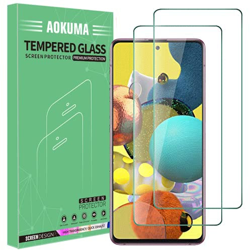 AOKUMA für Samsung Galaxy A51 Schutzfolie, 【2 Stücke】 Glas kompatibel mit Samsung Galaxy A51 Schutzfolie, Premium Glasfolie mit 9H Härte, Anti Kratzer, Splitterfest,Anti-Öl,Anti-Bläschen