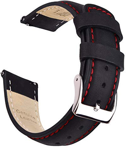 Ritche Uhrenarmband aus Leder mit Schnellverschluss, echtes Uhrenarmband für Herren und Damen, 18 mm, 20 mm, 21 mm, 22 mm, 23 mm, 24 mm, hochwertiges genarbtes Leder, weißer Elefant, Strumpffüller für