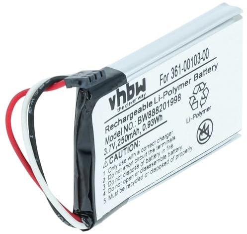 vhbw Akku Ersatz für Garmin 361-00103-00 | für Kamera (250 mAh, 3,7 V, Li-Polymer)