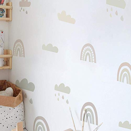 POHOVE 6sheets de Colores Arcoiris Adhesivo Pared Habitación Infantil Salón Clases Decoración Hogar Extraíble Vinilo para Niños Bebé Niña - Como Imagen Show, pa186
