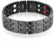 JewelryWe Schmuck Magnetarmband Herren Magnet Therapie Edelstahl Groß Schwer Breit Glieder Link Armband Gesundheit Armkette Armreif für Männer Schwarz