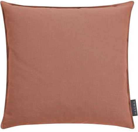 MAGMA Lion Kissenhülle aus 100% Leinen, 40x40cm, mit Stehsaum, Öko-Tex Siegel, waschbar bis 30°C, 1 Stück, Terracotta