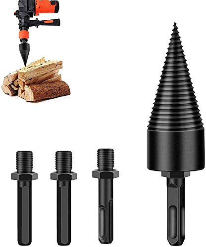 32mm Spaccalegna Trapano,Spaccalegna per Uso Domestico,Spaccalegna Vite Conica,Spaccalegna Manic,Spaccalegna in Acciaio,Trapano a Gradini Taglia-Legno,Spaccalegna Elettrico Legna,Spaccalegna