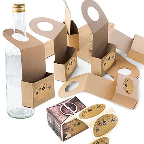 Logbuch-Verlag 10 Verpackung Weinflasche Flasche Weihnachten Flaschenanhänger Schachtel Weihnachtsetikett
