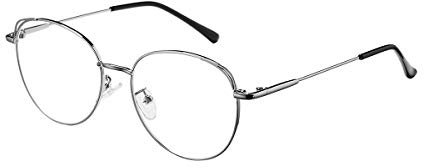 Pro Acme Blaulichtfilter Brille Damen, Blockieren Blaue Licht von PC/Handy/TV Anti Augenmüdigkeit Computerbrille (Silber)