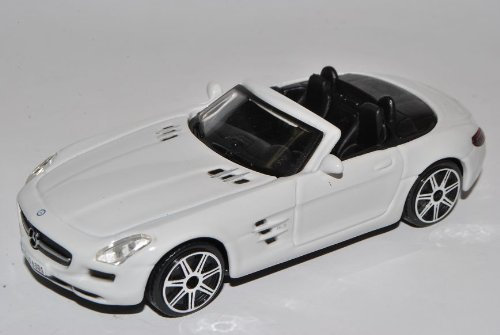 Mercedes-B SLS AMG Roadster Cabrio Weiss R197 Ab 2009 1/43 Burago Modell Auto mit individiuellem Wunschkennzeichen