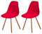 Schalenstuhl Bezug,Velvet Stretch Stuhlhussen 2er Set,Moderne Stuhlbezug Abnehmbar Waschbar Spannbezug Chair Cover für Esszimmerstühle Schwingstuhl Hochzeit Büro Bankette Partys Deko rot