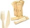 PZ 100 BIS POSATE IN LEGNO FORCHETTA, COLTELLO E TOVAGLIOLO IMBUSTATE IN BUSTA 100% CARTA IDEALI PER FAST FOOD E ASPORTO