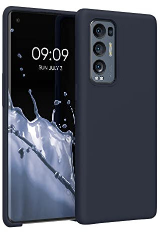 kwmobile Case Compatible with Oppo Find X3 Neo Case - TPU Silicone Phone Cover with Soft Finish - Blueberry