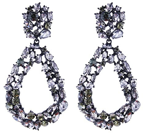 BiBeary Damen Tropfen Ohrringe Strass Mode Hollow-out Hochzeit Braut Anh?nger Kronleuchter Gestochen