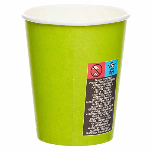 Amscan 9915403-206-66 - Lime Green Eco-Friendly Recyclable Paper Party Cups - 8 Pack