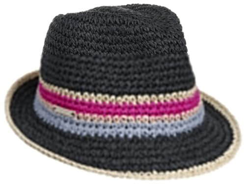 Seeberger Colour Edge Crochet Trilby Strohhut Strohtrilby Sonnenhut Sommerhut Strandhut Gartenhut (One Size - dunkelblau)