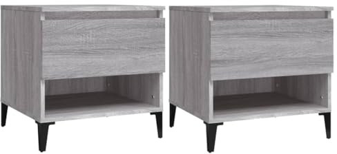Revera Couchtische 2 Stück Sonoma Grau 50 x 46 x 50 cm aus mehrschichtigem Holz