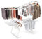 CASART Folding Drying Rack, 2-Level Clothes Airer with Height Adjustable Wing, Freestanding Steel Drying Rack for Clothes Socks Towels Shoes Quilts, No Assembly (with 28 Hanging Rails)