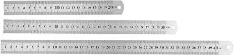 Ciieeo 3 Stück Edelstahl-Lineal Metalllineal 20 + 30 + 40 Cm Flexible Metalllineale Metrisches Lineal Zeichenlineale Für Büro Schule Zuhause Silber