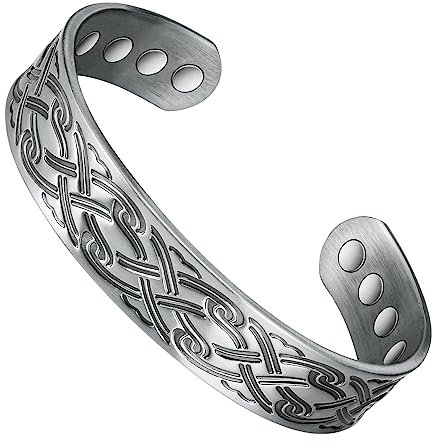 Magnetfeldtherapie-Arthritis-Armband aus reinem Kupfer für Männer, lindert wirksam Arthritis und Karpaltunnelschmerzen. Die Magnetfeldtherapie hat einen leichten Einfluss auf die Lymphdrainage (J)