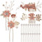 Gadpiparty 22 Stück/Set Haarspange Kamm Perle Blumen Rosegold Hochzeit Haarkamm Hochzeit Braut Haarnadel Haar Seitenkamm Kristall Kamm Clips Mit Haarstäbchen Haarschmuck