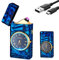 RSBYE Encendedor Eléctrico Barco con Reloj, Encendedores de Plasma de Doble Arco, Elegante Encendedor Personalizado, USB Recargable Encendedores para Hombre y Mujer con Caja de Regalo (Azul)