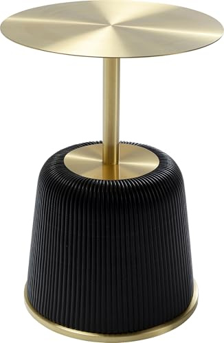 KARE Design Beistelltisch Endless Vegas Schwarz, 40 cm Durchmesser, elegant, Stahl, Glas, Gist Idee, Sofa Beistelltisch, runder Nachttisch, Raumdekoration, Wohnkultur für Wohnzimmer, Büro, Flur