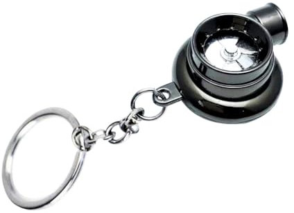 panthem Elektro Turbolader Schlüsselanhänger mit Sound & Licht, Chrom Turbo Schlüsselanhänger, Drehendem Verdichterrad Turbolader Keychain, Coole Schlüsselanhänger für Geburtstagsgeschenk