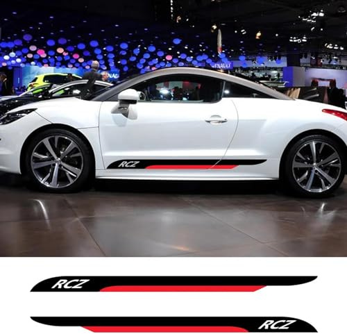 IBLUON 2PCS Car Door Side Stickers Racing Sport Stripes Styling Decor Auto Vinyl Film Decals,for Peugeot RCZ Accessories