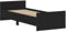 vidaXL Bettgestell, Bettrahmen mit Lattenrost, Bett Gästebett mit Kopfteil Fußteil, Einzelbett Schlafzimmerbett Schlafzimmermöbel, Schwarz 75x190cm Holzwerkstoff