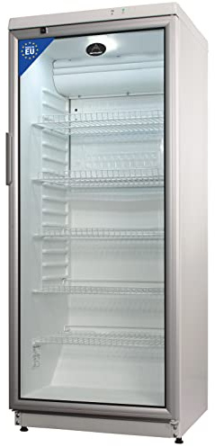 A&S Polarny Flaschenkühlschrank mit Glastür 290 Liter weiß 5 verstellbare Roste