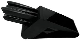 Ceppo coltelli nero, acrilico, con 5 coltelli inox