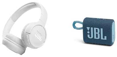 JBL Tune 510BT Cuffie On-Ear Wireless, Bluetooth 5.0, Pieghevole, Microfono Integrato & GO 3 Speaker Bluetooth Portatile, Cassa Altoparlante Wireless con Design Compatto
