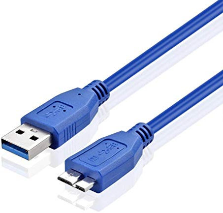 CABLEPELADO Cable Micro USB 3.0 | hasta 5 Gbps | Cable USB Disco Duro Externo Compatible con Toshiba Canvio, Seagate FreeAgent y Western Digital (WD) My Passport/Elements | Azul | 1 Metro