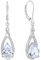 JO WISDOM Damen Hängende Ohrringe Ohrhänger Unendlichkeit Träne Silber 925 mit 3A Zirkonia Kristall April Geburtsstein,Schmuck für Frauen