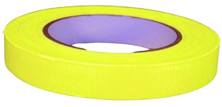 UV FLOOR - Gaffer Adhésif Jaune Fluo 19mm X 25M - Gaffer Qualité Premium - Accessoire Fluorescent - Fête - Bande Adhésive Décorative -