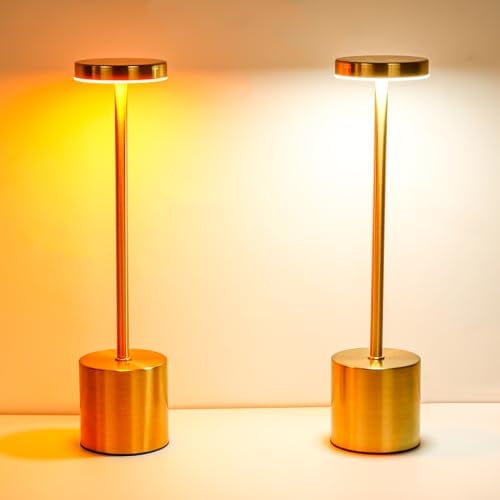 Euakee Nachttischlampe 2er Set Touch Dimmbar, 3 Lichtmodi, 4000 mAh Akku Lampe Ohne Kabel, LED Tischleuchte Kabellos, USB Kleine Tischlampe für Deko Schlafzimmer, Arbeitszimmer, Esszimmer, Table