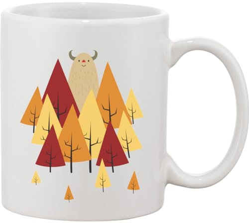 Monster in Autumn Forest in Yellow and Orange Ceramic Mug bnft