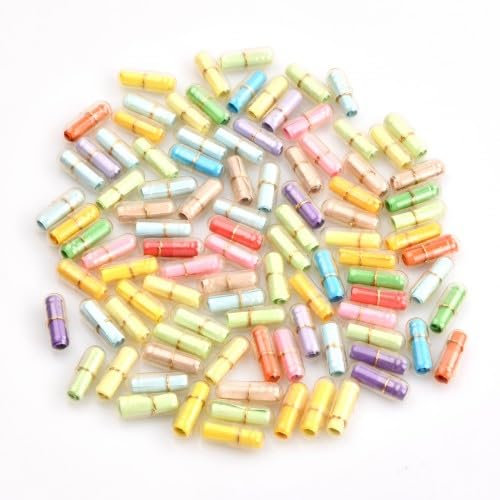 KYSUN Capsule Lettres Message dans une Bouteille en Verre, 100 PCS Bouteille Capsule Letters Message pour Ami/Petite Amie Anniversaire Saint Valentin