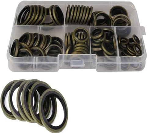 GeRnie 150/100-teiliges Bonded Seal Dichtring-Sortiment-Kit Ölablassschraube Kombinierter Unterlegscheiben-Dichtungssatz M6 M8 M10 M12 M14 M16 M18 M20 M22(100PCS M6-M16)