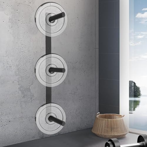 ROMYIX Weight Plate Storage Rack, Wall Mounted Weight Plate Holder, Bumper Plate Storage for Home Gym