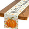 Herbst Tischläufer, Ahornblatt Kürbisse Herbst Tischläufer, Orange Küche Tischdeko Tisch Dekoration, Draußen Urlaub Dekor Tischläufer, Herbst Dekoration für Drinnen Urlaub Party Herbstdeko, 35x183 cm