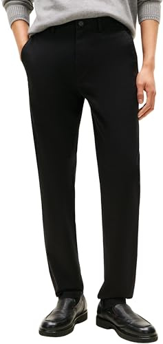 Tommy Hilfiger Herren Chino Hose Core Denton Essential Twill Straight Fit, Schwarz (Black), 36W/32L
