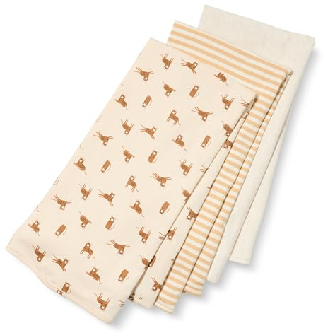 Amazon Essentials Coperte Avvolgenti Unisex Bimbi, Pacco da 3, Avena Puntinato/Righe/Tigrata, Taglia unica