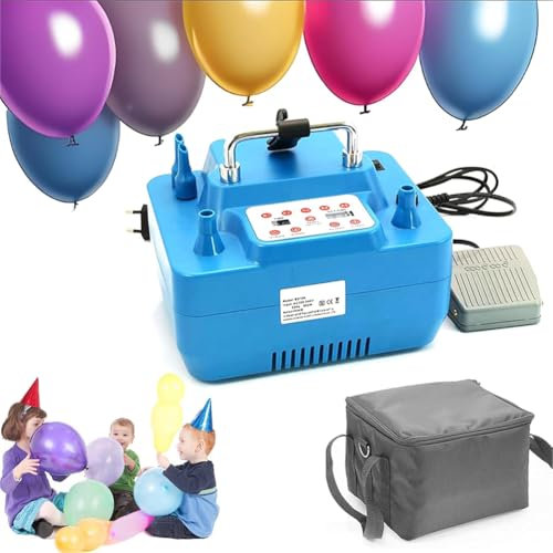 Electric Air Pump, 800W Professional Double Hole Inflator, Double Nozzle Balloon Inflator, Electric Air Pump Blower Timing Quantitative Balloon Inflator for Party/Wedding