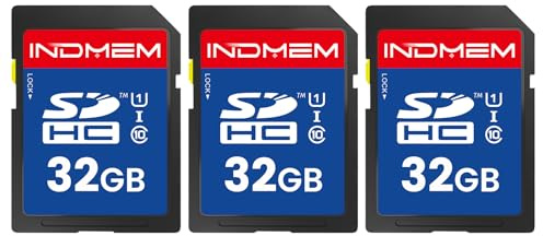 32GB SD Card (3 Pack), C10 SDHC UHS-I Memory Cards U1 Class 10 High-Speed Full 4K HD Video Compatible with Digital Point-and-Shoot Cameras, HD Camcorders, DSLR and PC