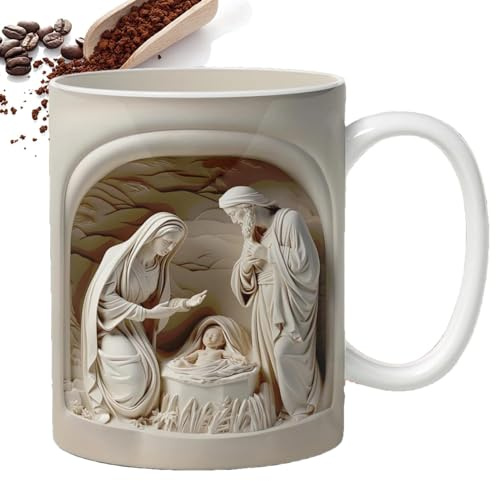 Jesus Tasse,Krippen-Kaffeetasse,Krippen-Tasse,Weihnachten Kaffeebecher Wärmewechselnde Tasse,Einzigartiges Und Schillerndes Design,Weihnachtsdekoration,Weihnachtsparty-Dekoration