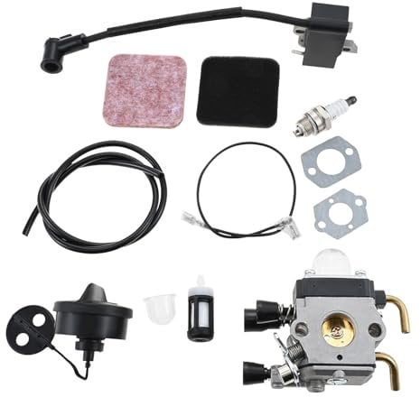 Hicello FS85 String Trimmer Carburetor Kit for STHIL FS75 FS80 FS85 Brush Cutter HS80 HS85 Hedge Trimmer with Ignition Coil Air Filter #C1Q-S42#C1Q-S186