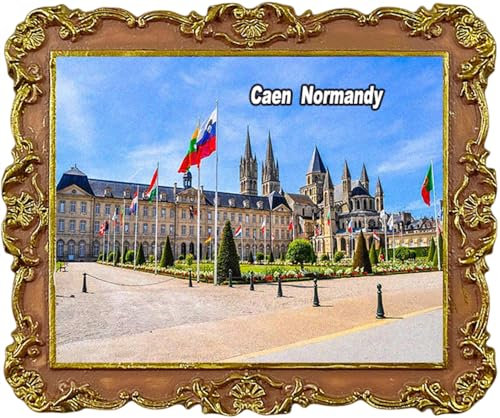 Caen Normandía Francia Tourist Souvenirs - Imán para nevera, atracciones de la ciudad, imanes para nevera