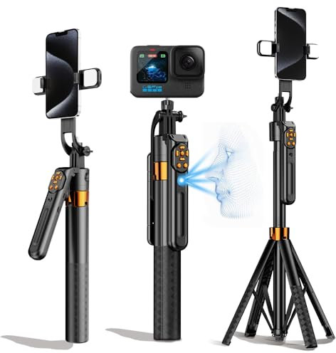 70 Auto Face Tracking Selfie Stick Tripod 360°Rotation Extendable Phone Tripod Stand for Selfies,Video Recording for iPhone,Camera Applied to TIK Tok (Black, 70 Auto Face Tracking)