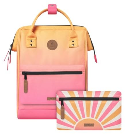 CABAIA - Sac à Dos Adventurer Cabourg - Medium 18L - Déperlant - Compartiment Ordinateur Portable 13-2 Poches - Certifié Vegan - Sac Voyage, Affaires, École pour Homme et Femme - Rose