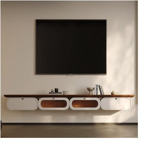 birene Wall Mounted Tv Cabinet, Minimalist Solid Wood Wall-Mounted TV Stand - Floating Media Console for Small Spaces Tv Wall Cabinet(Small)