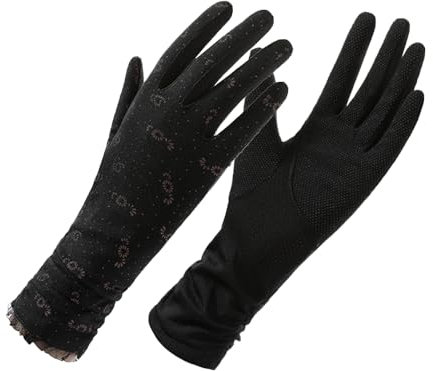 Glowjoy Damen Sommer UV Sonnenschutz Handschuhe, Sommer Damen Fahren Handschuhe Bequem Rutschfest Fahrradhandschuhe, sommerhandschuhe damen dünn, Vollfinger, Touchscreen, Wandern, Radfahren