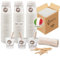 Caffetti 1000 vasos de café + 1000 paletas – Vasos de papel de 90 ml fabricados en Italia, paletas de madera de abedul reciclables, para restaurantes, oficinas, para llevar, bares, expreso